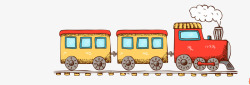 黄色车厢卡通火车高清图片