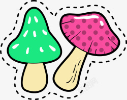 冰淇淋卡通图案卡通彩色蘑菇高清图片
