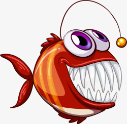 鱼嘴巴世界海洋日卡通灯笼鱼高清图片