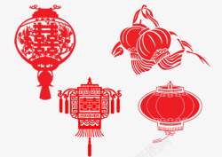 剪纸灯笼素材