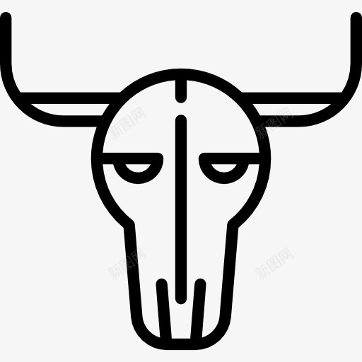 牛的头骨图标png_新图网 https://ixintu.com 动物 动物的骨头 死了 装饰装修
