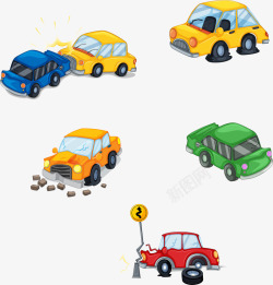 小汽车事故手绘交通事故高清图片