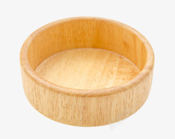 棕色容器浅口圆形木制碗实物素材