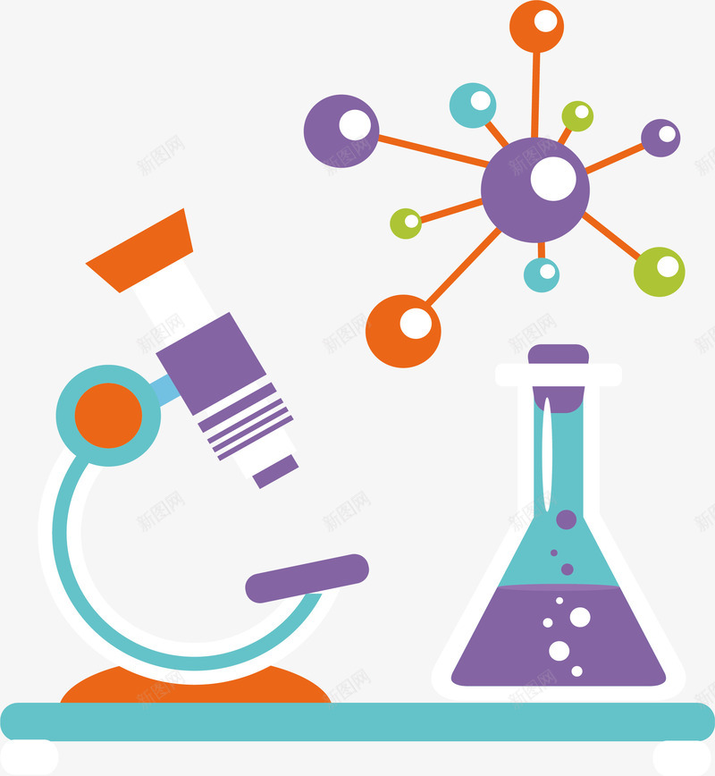 实验室里的显微镜矢量图ai免抠素材_新图网 https://ixintu.com 做实验 化学实验 实验 显微镜 矢量png 锥形瓶 矢量图