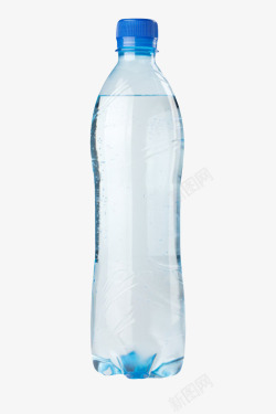 矿物元素透明解渴蓝色螺纹盖子塑料瓶饮用高清图片