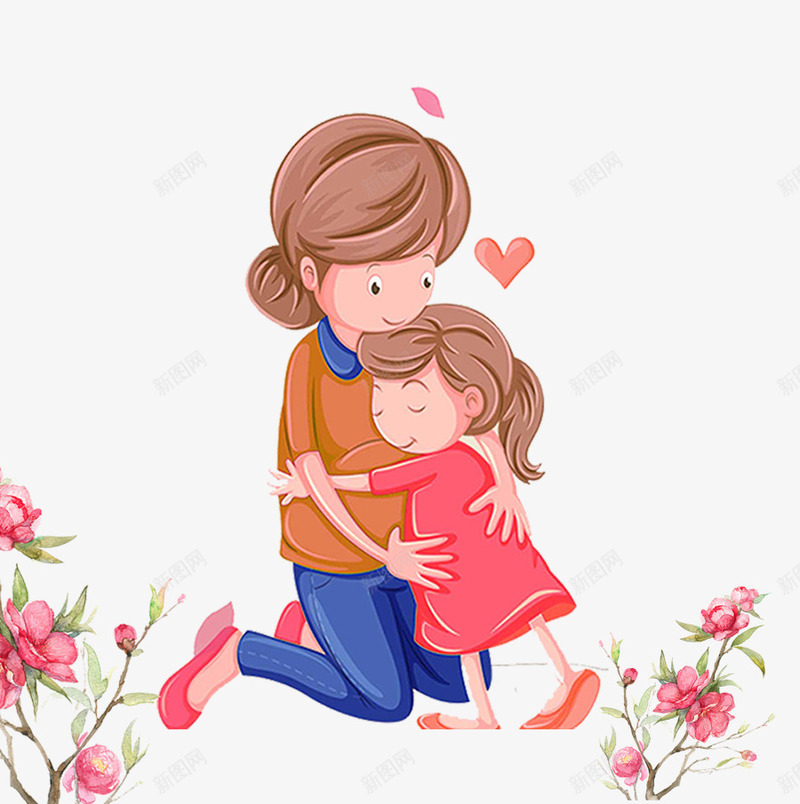 母亲拥抱孩子母亲节温馨家人png免抠素材_新图网 https://ixintu.com 女人 妈妈抱着孩子 孩子 家人 手绘人物 母亲拥抱孩子 母亲节 温馨家人