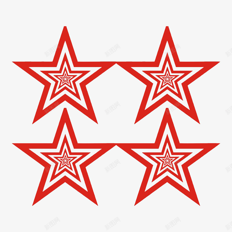 4个五角星png免抠素材_新图网 https://ixintu.com 4个五角星 五只角的星形 五边形 印章五角星 奇妙的五角星 星星图形 红色
