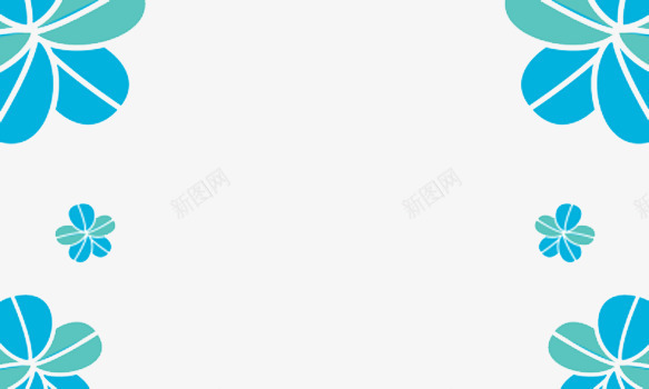 蓝色简约边框png免抠素材_新图网 https://ixintu.com 小蓝花 清晰 简单 素雅