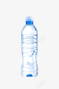 淡蓝色液体透明解渴塑淡蓝色螺纹料瓶饮用水高清图片