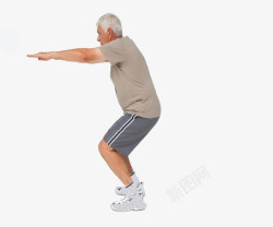 做动作锻炼的老人高清图片