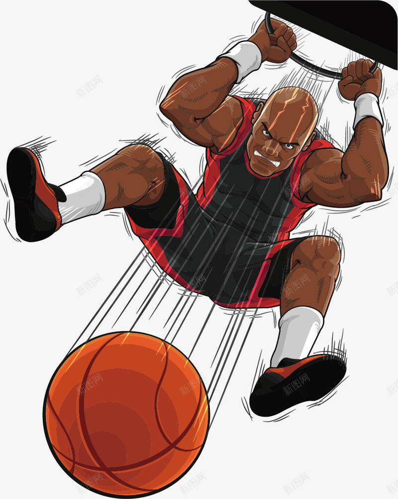 篮球运动员png免抠素材_新图网 https://ixintu.com 打篮球 扣篮 篮球运动员 篮筐 野兽灌篮