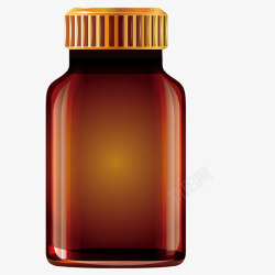 棕色药瓶透明无标签瓶子矢量图高清图片