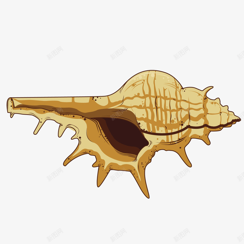 卡通的黄色海螺png免抠素材_新图网 https://ixintu.com 可以吃的 海底的 海螺 黄色