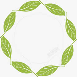 绿叶围绕圆圈素材
