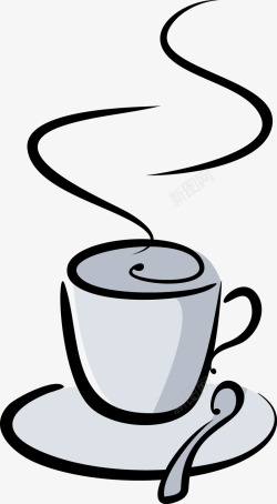 咖啡烟卡通下午茶饮品奶茶图矢量图图标高清图片