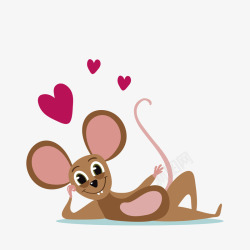 鼠类可爱爱心老鼠矢量图高清图片