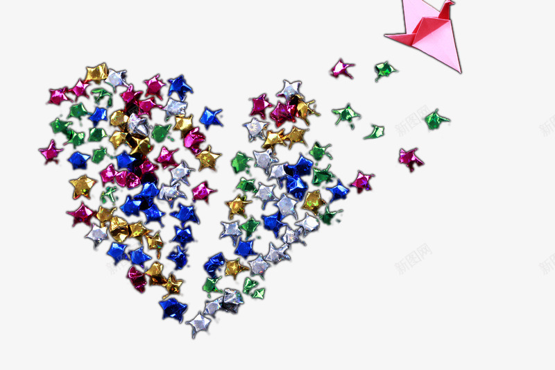 创意爱心星星折纸png免抠素材_新图网 https://ixintu.com 七彩星星 创意爱心星星折纸 千纸鹤