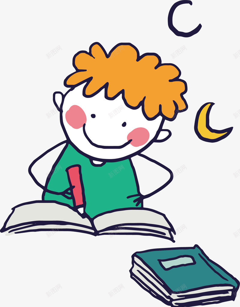 写作业元素png免抠素材_新图网 https://ixintu.com png 元素 免费试听 写作业 卡通 男孩