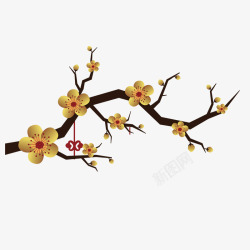 梅花绽放黄色梅花植物绽放新春高清图片