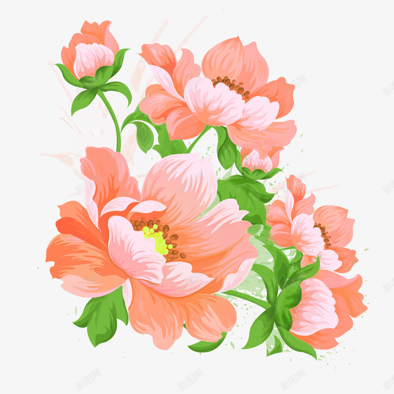 鲜花png免抠素材_新图网 https://ixintu.com 各种花图案 商业图案 手绘图案 手绘植物 手绘花卉 月季花 植物图案 牡丹花 花 花型图案 蓝色花型