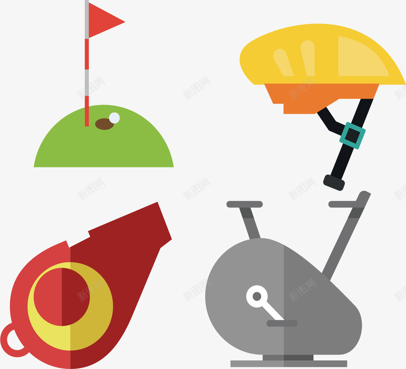 高尔夫球洞png免抠素材_新图网 https://ixintu.com 口哨 安全帽 踏步机 运动项目