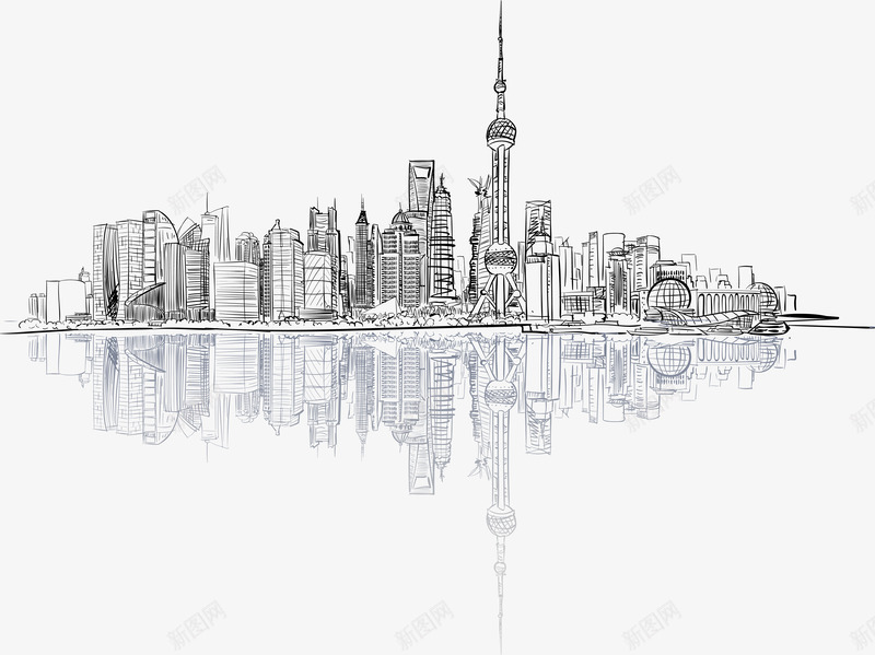 上海建筑png免抠素材_新图网 https://ixintu.com 上海 名片 城市 城市现代上海 外滩 建筑 手绘 文化 旅游