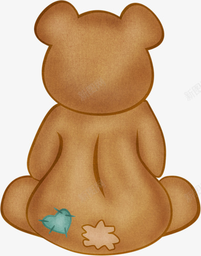 小熊的后背png免抠素材_新图网 https://ixintu.com 卡通 可爱 后背 小熊 棕色 背影