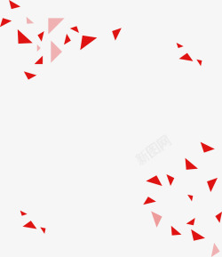 红色几何三角素材