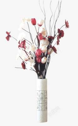 郁金香叶子插花花瓶高清图片