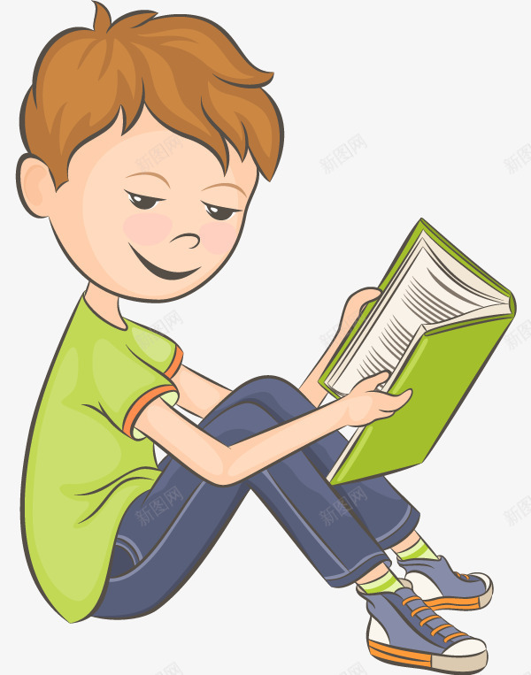 坐着读书的男孩卡通图png免抠素材_新图网 https://ixintu.com 专心的 卡通 坐着的 大学生读书 帅气的 男孩 认真的