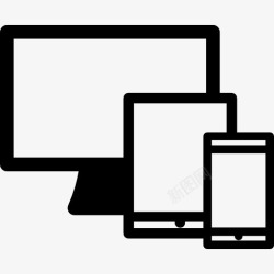 平板电脑屏幕多个设备图标高清图片
