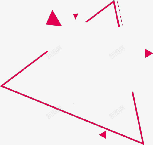 粉色几何三角形png免抠素材_新图网 https://ixintu.com 三角形 几何 粉色 设计