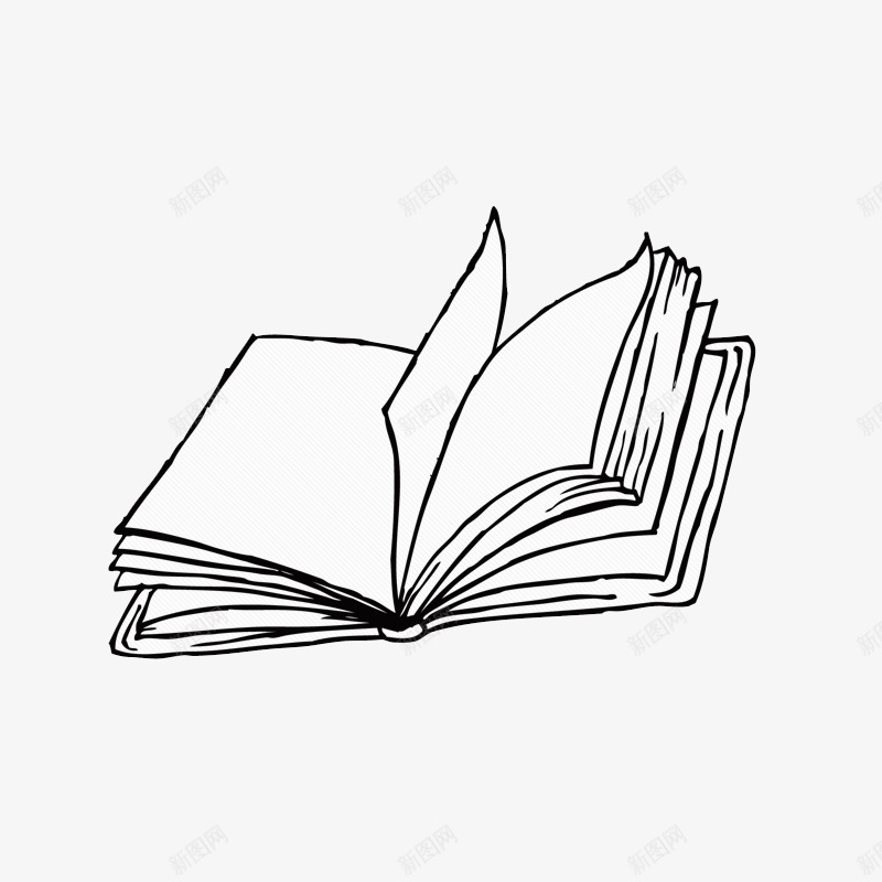 手绘翻开的书本图标png_新图网 https://ixintu.com 书本 手绘 手绘翻开的书本 简单 翻开的书本 黑色