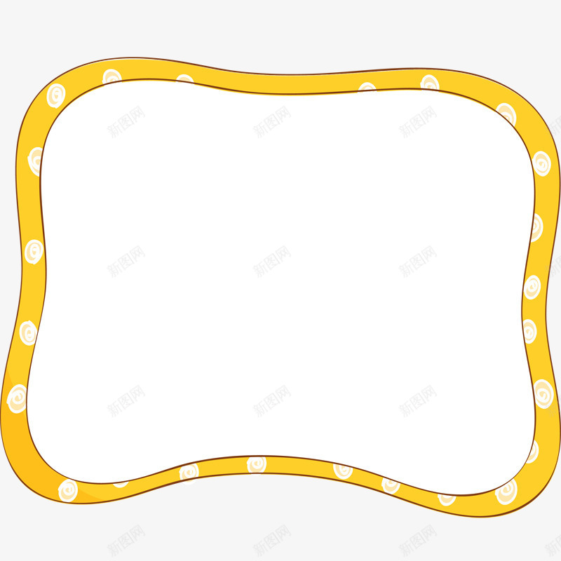 黄色的相框png免抠素材_新图网 https://ixintu.com 画框 相框 简单边框 黄色