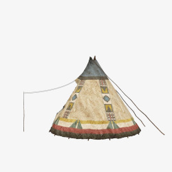 蒙古包帐篷手绘圆锥形蒙古帐篷高清图片