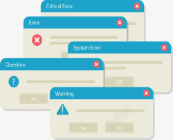 弹窗提示蓝色边框系统提示矢量图高清图片