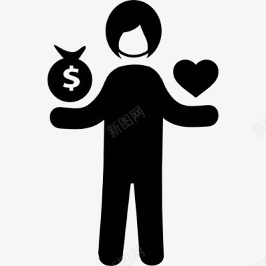 爱情和金钱图标图标