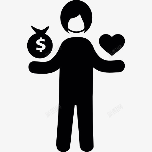 爱情和金钱图标png_新图网 https://ixintu.com 人 可爱 浪漫 爱没有距离 经济 美元 财富 货币