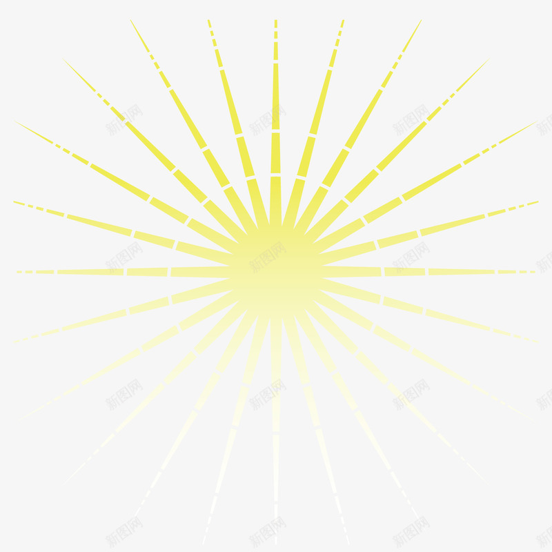 黄色太阳光线png免抠素材_新图网 https://ixintu.com 光斑 光芒 放射线 装饰线条 黄色