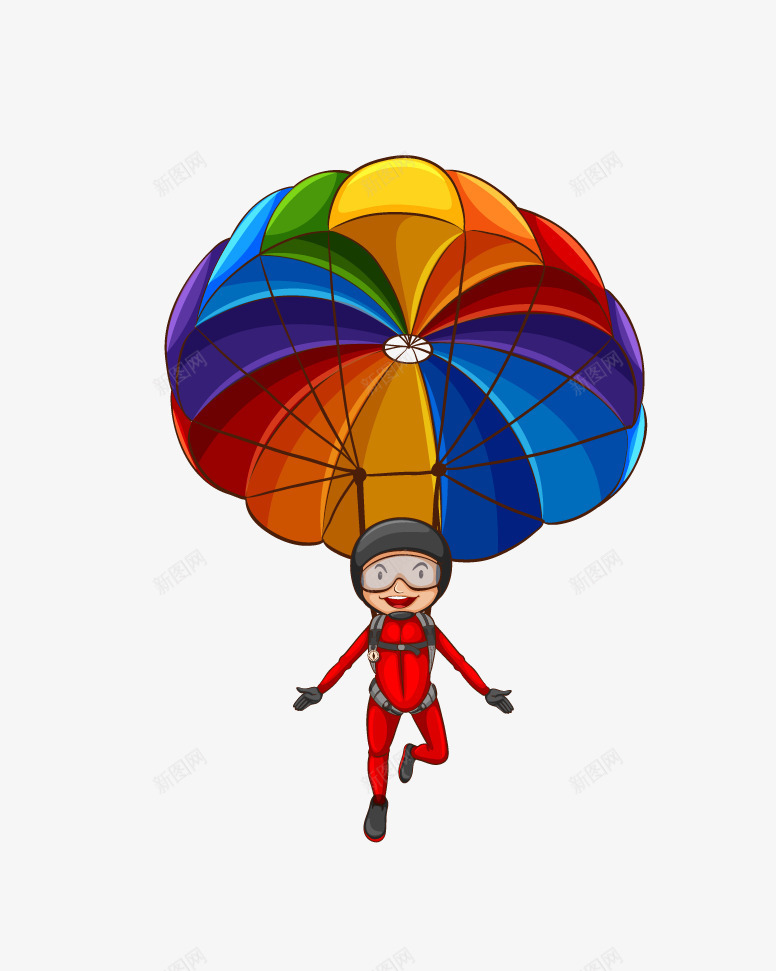 跳伞男孩png免抠素材_新图网 https://ixintu.com 男孩 跳伞 跳伞男孩 降落伞