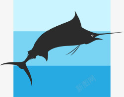 大海剑鱼海底剑鱼蓝色标签高清图片