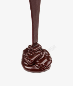 一堆巧克力一堆融化的巧克力浆高清图片