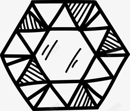 六边形钻石矢量图图标图标