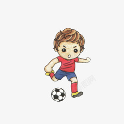 踢球姿势卡通踢球的小男孩高清图片