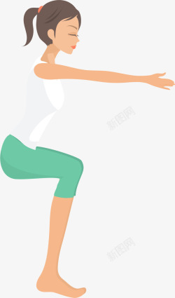 深蹲运动女性健身深蹲矢量图高清图片