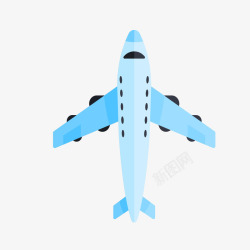 蓝黑色的飞机模型矢量图素材