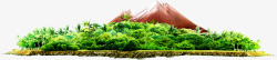 丛林火绿色丛林火山夏天高清图片