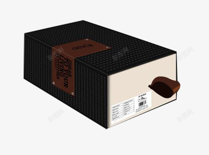 黑色米色点状鞋盒png免抠素材_新图网 https://ixintu.com 典雅 手提 点状 男式 简单 米色 设计 鞋盒 鞋盒包装设计 黑色