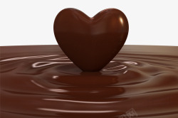 旋涡甜品棕色心形巧克力浆高清图片