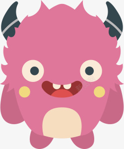 粉红色嘴巴可爱的小怪物矢量图高清图片
